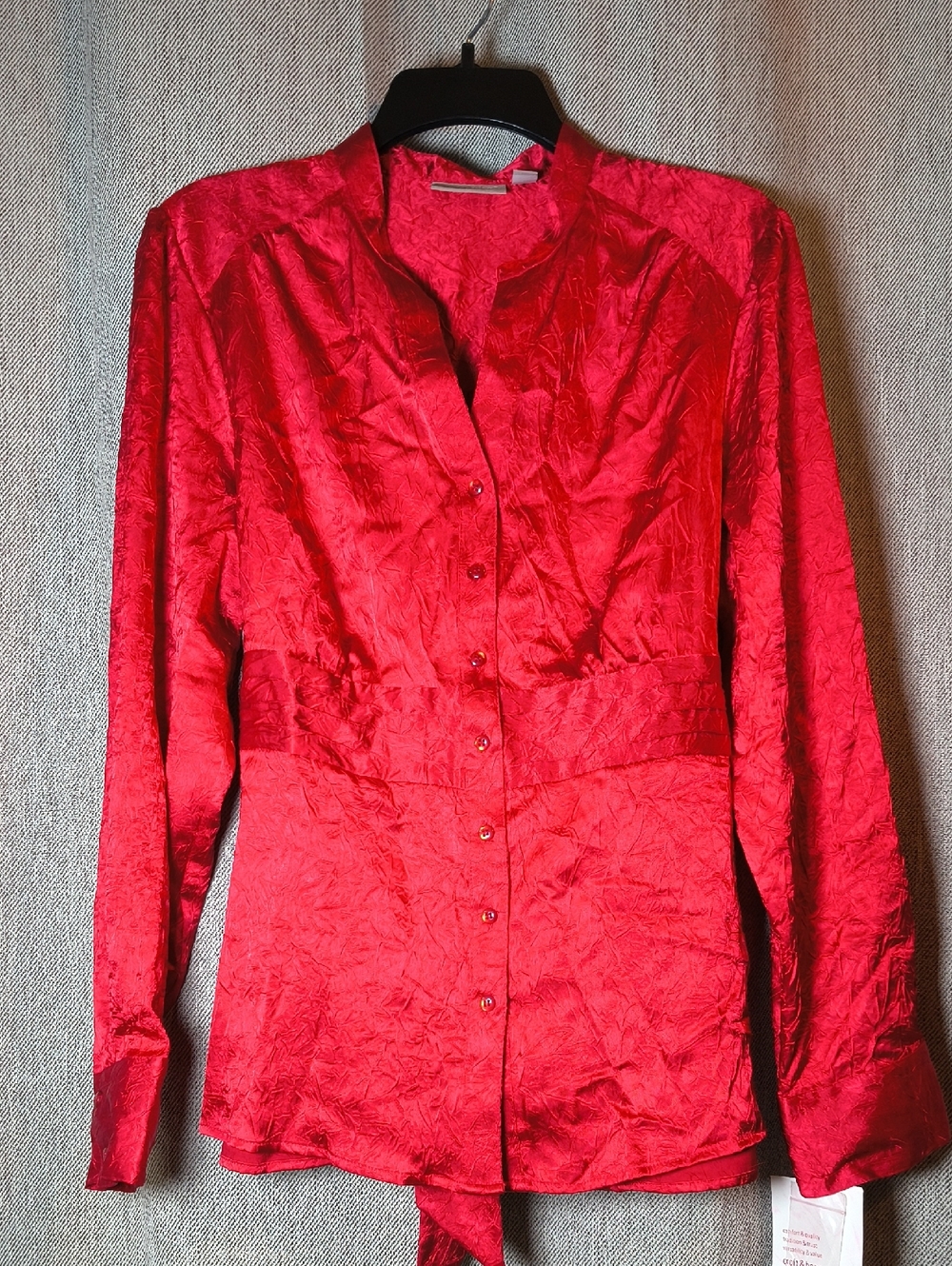 croft & barrow Red Satin Stretch Top